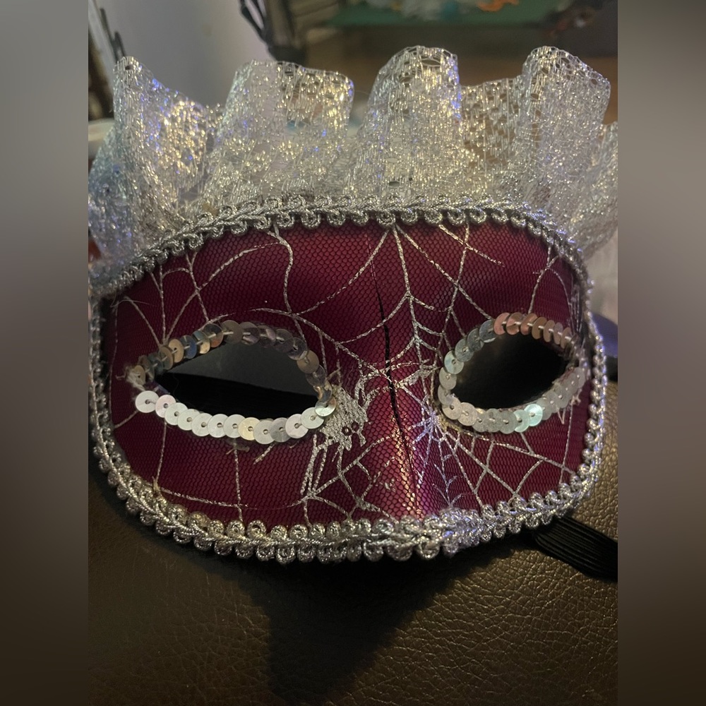 Purple & silver theatre mask masquerade, parties